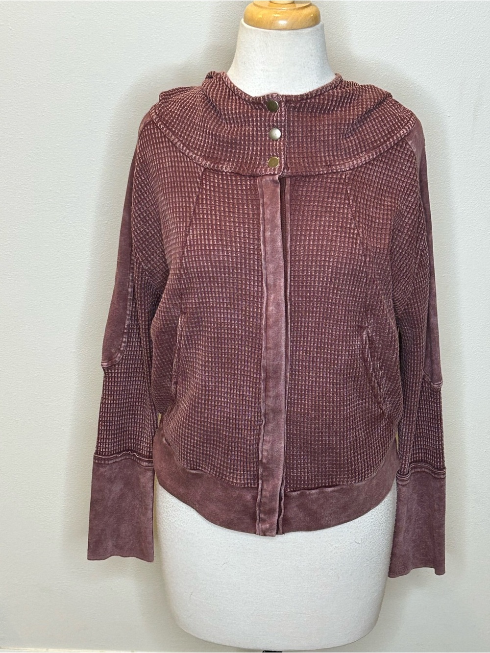 Vintage Hard Tail Forever Waffle Hooded Snap Jacket Size S